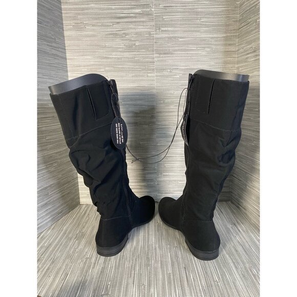 Style & Co Womens Kelimae Slouch Boots Black Mid Calf Low Heel Block Zip 8.5 New - Picture 7 of 11